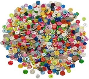 1000 Pcs Resin Buttons Assorted Sizes Round Craft Buttons for Sewing DIY Crafts - Picture 1 of 11