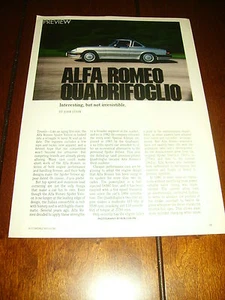 1986 ALFA ROMEO QUADRIFOGLIO ***ORIGINAL 1986 ARTICLE*** - Picture 1 of 3