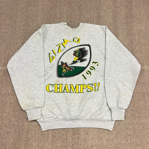 Vintage Gizmo Williams Sweatshirt Large Gray 1993 CFL Edmonton Eskimos Cover