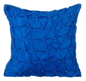 Decorative Cushion Cover Blue 16"x16", Sofa Decor Taffeta - Royal Blue Texture - Picture 1 of 3