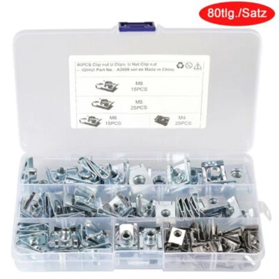 80x Edelstahl Blechmutter M4 M5 M6 M8 Clipse Klemmen Schnappmutter Federmutter - Bild 1 von 4
