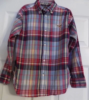 Camisa de vestir a cuadros American Living para niños talla 7 manga larga niños bandera de águila calva Foto 1 de 4