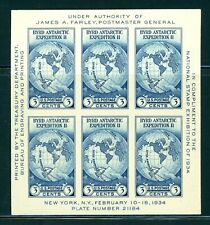 US 1934 Farley Byrd Expedition Souvenir Sheet, Stamp 735, Mint MNH NGAI JPFS