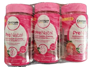 12-Pack Centrum Prenatal Multivitamin Gummy wFolic Acid & 50mg DHA, (60ct ea) - Picture 1 of 7