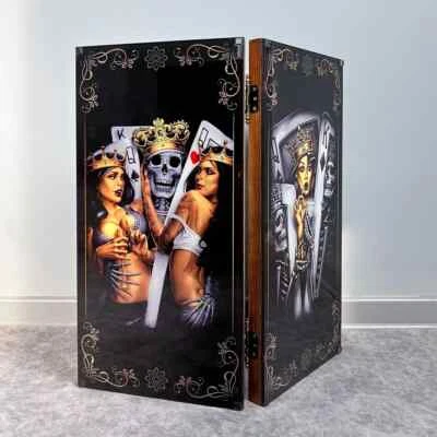 Backgammon Made of Wood & Tempered Glass - Kings and Queens Themed Cards Design - Image 1 of 4
