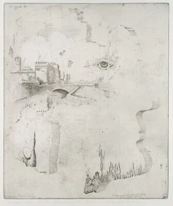E. MAYER (*1932), Collage aus Architektur und Mensch, 1985, Rad. Konstruktivism - Bild 1 von 4