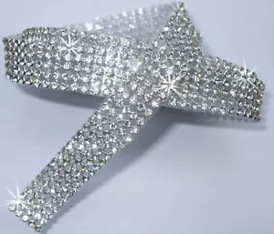3mm hierro-on CHATON Diamond 5 tiras CLR - PLATA CRISTAL DIAMANTE CARRETE cuerda - Imagen 1 de 1