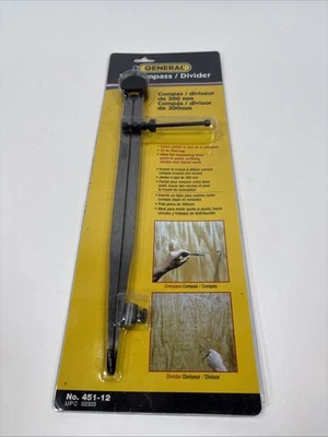 Compass Divider 12 Inch Flat Leg Compass Divider Caliper General Tools 451-12 - Image 1 of 4