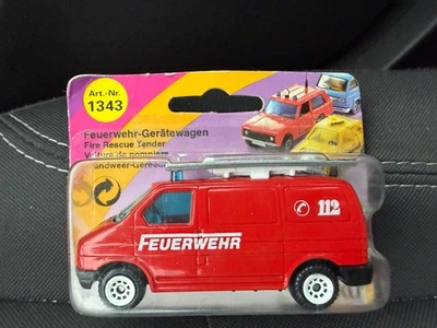 SIKU 1343 VW Volkswagen T4 Transporter Feuerwehr Notruf 112 rot. OVP - Image 1 of 2