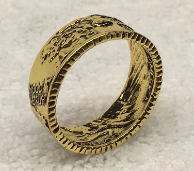 Liberty United States Half Dollar Coin Ring Gold Tone Costume Jewelry Size 11 - Image 1 of 4