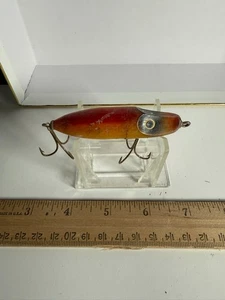 Vintage Creek Chub Plunker 3,75" Red Head Yellow Wood Topwater Angelköder - Bild 1 von 4