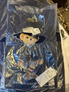 Polo Ralph Lauren Big Girl Navy bear Tee In Size L (12-14) - Picture 1 of 1