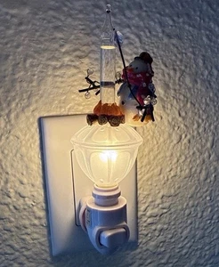 Acryl Schneemann Bubble Lagerfeuer Nachtlicht, Bubble Light 6,5" hoch GUC - Bild 1 von 7