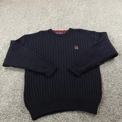 VTG Tommy Hilfiger Sweater Mens XL Blue Wool Knit Pullover Crewneck Sweatshirt - Image 1 of 4