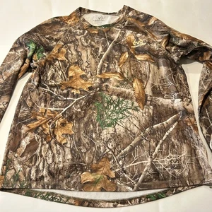 Realtree Edge Camo Long Sleeve Hunting Stretch Outdoor Shirt Lightweight Mens L - Picture 1 of 6
