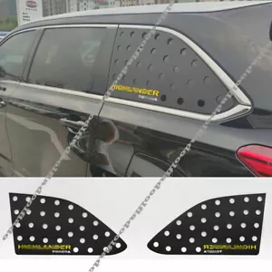 For Toyota Highlander 2014-19 Black Rear Window Quarter Louver decor Cover Trim - Picture 1 of 7