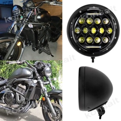 7" LED Headlight with Housing Bucket For Honda CB 150 550 750 900 Motorcycle - Image 1 of 4