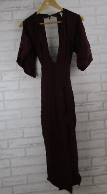 Bec & Bridge womens pencil dress maroon 6 deep v neck - image 1 of 4