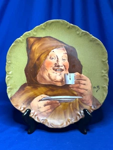 Coronet Limoges Porzellan Künstler signiert Mönch Teller - Bild 1 von 2