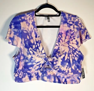NWT Torrid Bolts Tie Dye Wireless Flutter Sleeve Bikini Top Size 2 2X 18-20 New - Picture 1 of 11
