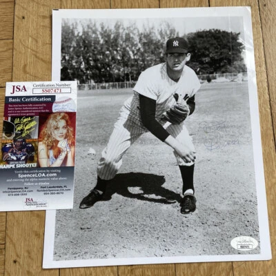+ Don Larsen B & W Auto Autograph 8x10 Photo JSA COA - Image 1 of 3