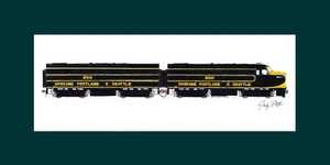 Spokane Portland & Seattle FA1&FB1 10"x17" print in 10"x20" Mat Fletcher signed - Imagen 1 de 1