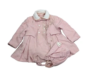 Vintage Baby Toddler Blue Swing Coat, Matching Bonnet, Pink, Kute Kiddies - Picture 1 of 12