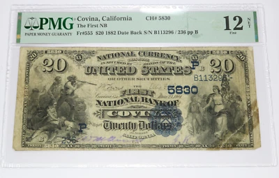 1882 PMG F12 NET - California FIRST NATIONAL BANK $20 US Note #45663F - Image 1 of 2