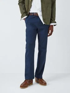 BNWT John Lewis Mens Straight Fit Navy Blue Chino Trousers Size 36 L - Picture 1 of 8