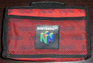 Nintendo 64 Red Game Cartridge Carry Case Travel Bag Red Storage Zipped Up - Bild 1 von 4