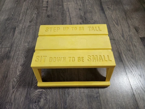 Empire Step Stool Yellow Step Up To Be Tall Sit Down Be Small Vintage - RARE Cover