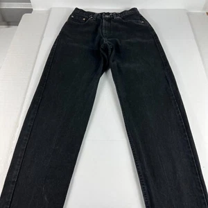VTG 90s Levi's Jeans Junior 7 Med 17560-0260 Loose Tapered High Rise Black Denim - Picture 1 of 22