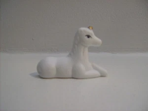 Unicorn Hand Painted White Bisque with Golden Horn Porcelain Figurine Collectibl - Picture 1 of 1