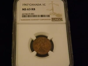 1967 1C Canada NGC MS 63 RB - Picture 1 of 2
