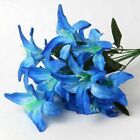 Artificial 10 Lily Silk Flower Hotel Dining Table Plants Party Home Decoration