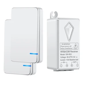 Wireless Light Switch w/Receiver No Wiring RF Remote Control ON/OFF for LED Lamp - Picture 1 of 12