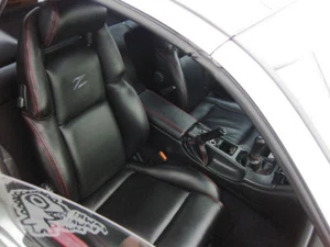 Custom made 300ZX 1990-1999 Replacement Leather Seat Covers Black With Grey Logo - Bild 1 von 8