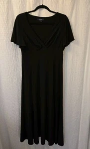 Chaps Black Short Sleeve   Party Comfort Dress L - Picture 1 of 4