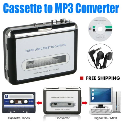 Registratore a cassette Convertitore nastro a PC Convertitore CD MP3 Cattura - Immagine 1 di 4