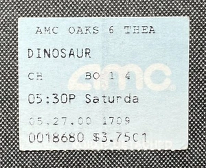 Vintage 2000 Dinosaur Movie Ticket Stub 5/27/00 - Picture 1 of 1