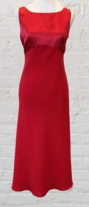 Evan Picone VTG 90’s Red Satin Prom Event Babydoll Dress Size 8 M Sexy Open Back - Picture 1 of 11