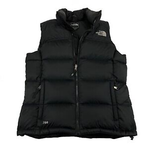 The North Face NUPTSE Womens 700 Fill Goose Down Puffer Vest Jacket Size M Black