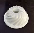 Vintage White Porcelain Jelly Mould - Swirl Design - 2 1/4