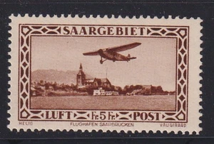 Saar 1932 Mi.Nr. 159 I nuevo ** MNH Abart pararrayos en techo de iglesia - Imagen 1 de 3