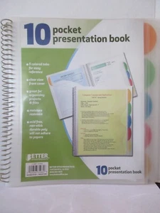 Libro de presentación en espiral de 10 bolsillos con 5 pestañas tamaño letra antiadherente sin ácido - Imagen 1 de 6