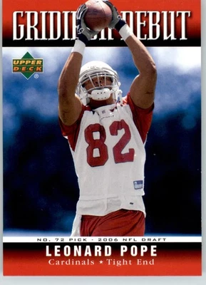 Leonard Pope - 2006 Upper Deck - #1GD-LP - Gridiron Debut Football - Image 1 of 2