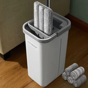 Mop and Bucket with Wringer Set, Hands Free Flat Floor Mop and Bucket, with 5... - Picture 1 of 7