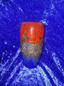 Lava Vase Studio Keramik rot blau 20,5 cm Retro 60er 70er WGP Vintage Retro - Bild 1 von 2