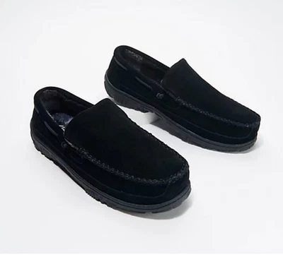 Nuevo Clarks Para hombres Mocasín Beréber Para Hombre Talla 9M Negro Forrado A Cuadros Zapatos Sin Cordones Foto 1 de 4