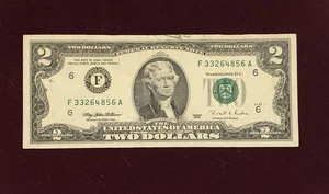 1995 F Series $2.00 Bill Rare  - Picture 1 of 4